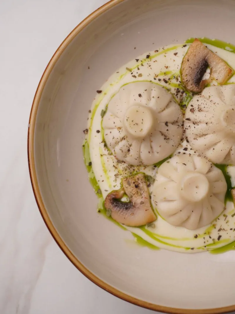 חנקלי עם פטריות